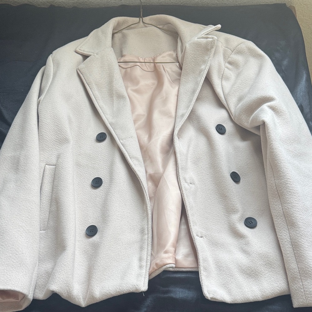 Men’s Cream Double-Breasted Coat